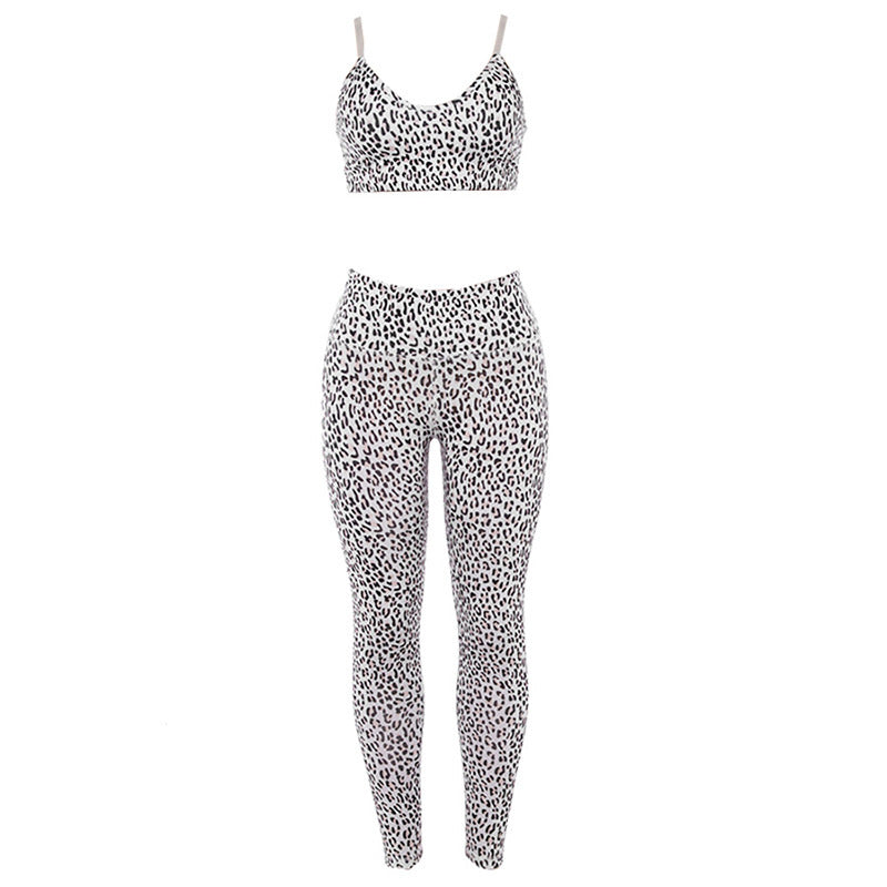 Women's Sexy Leopard Print Sling Print Yoga Sports Suit