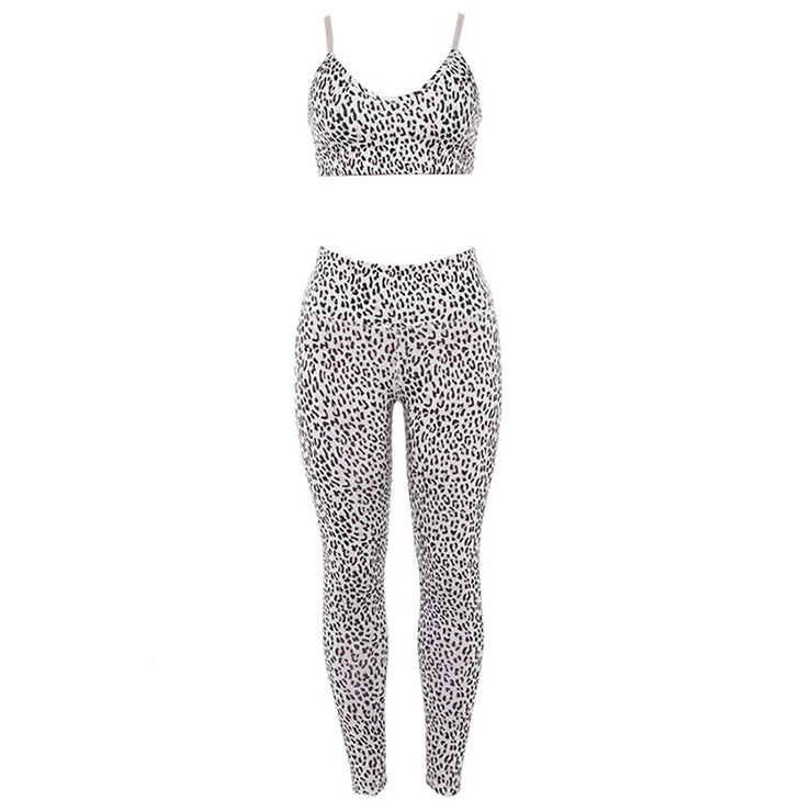 Women's Sexy Leopard Print Sling Print Yoga Sports Suit